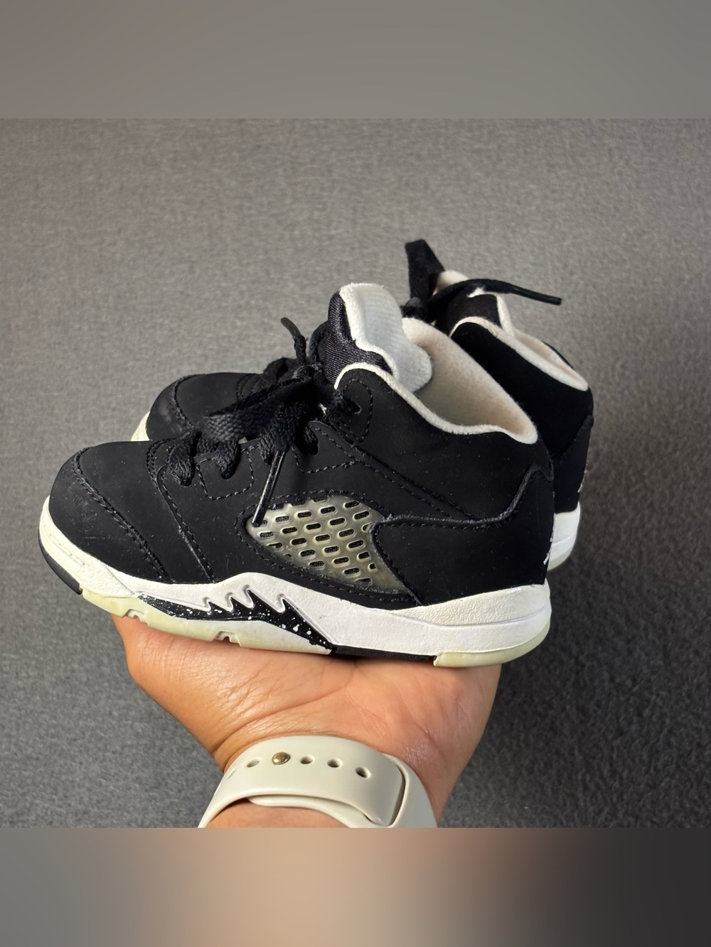 Nike Air Jordan 5 Retro TD Oreo Moonlight Black White Shoes Size 5C